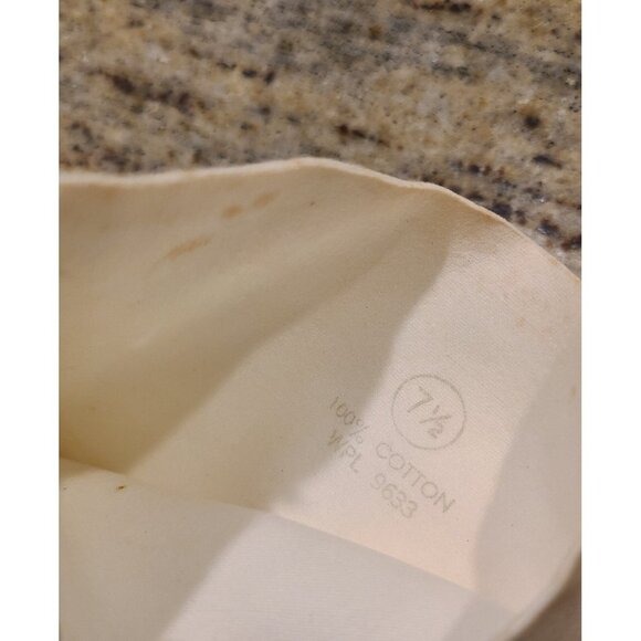 Vintage Womens Size M/L Off White Cotton Formal 11.5" Long Gloves Millan *stains - Picture 13 of 16